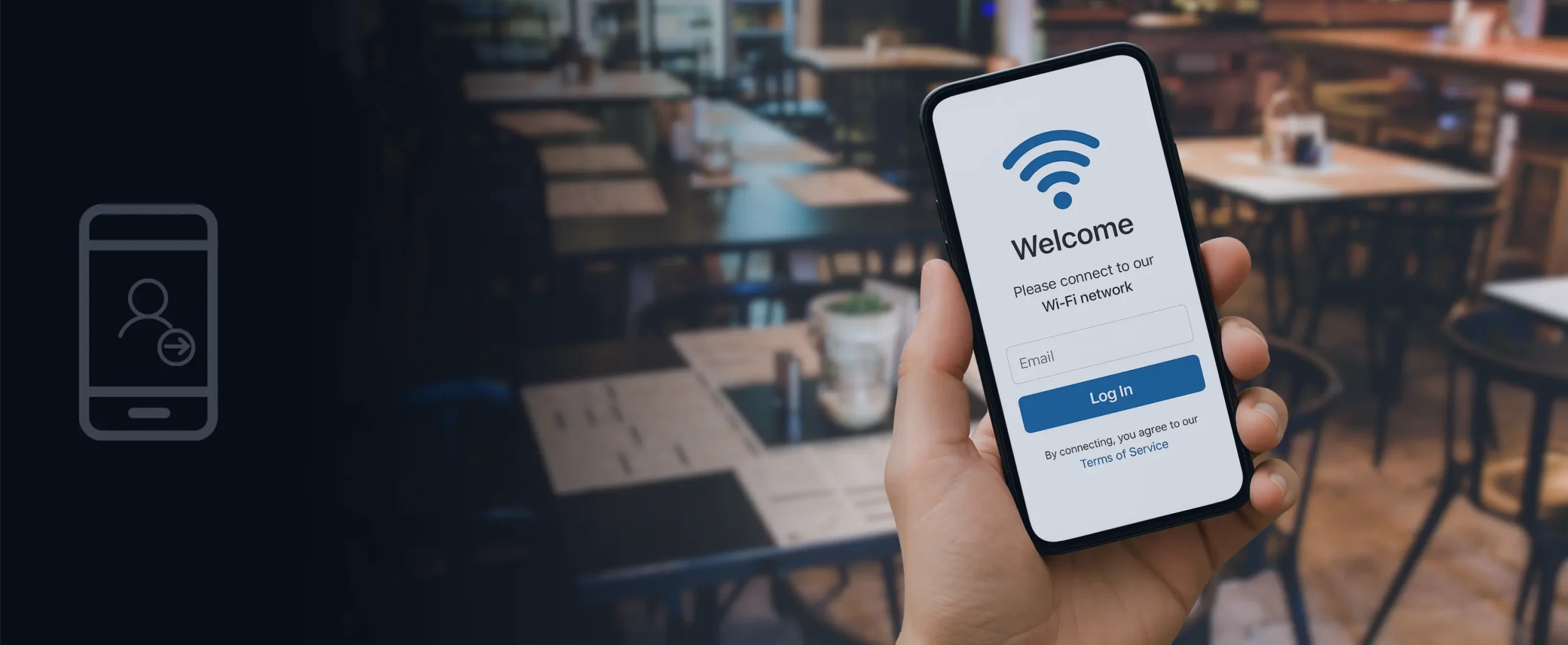 Captive portal login page for guest WiFi with branded access